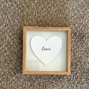 Mainstays White Heart Love Art with Natural Frame